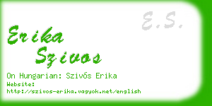 erika szivos business card